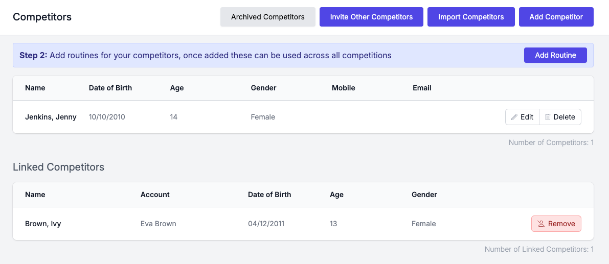Competitors