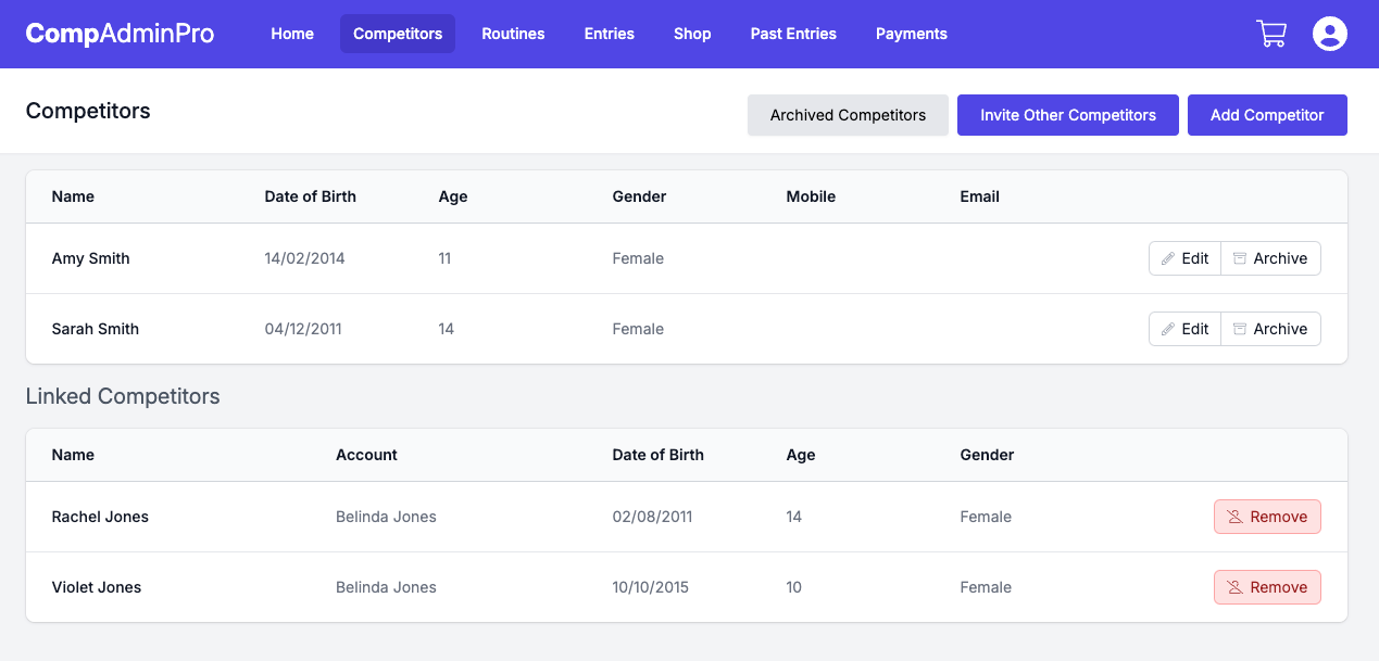 Linked Competitors