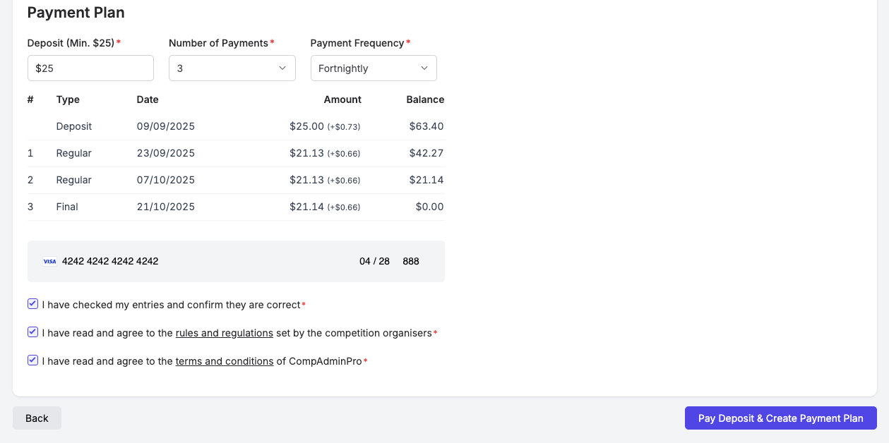 Payment Plan Final Step