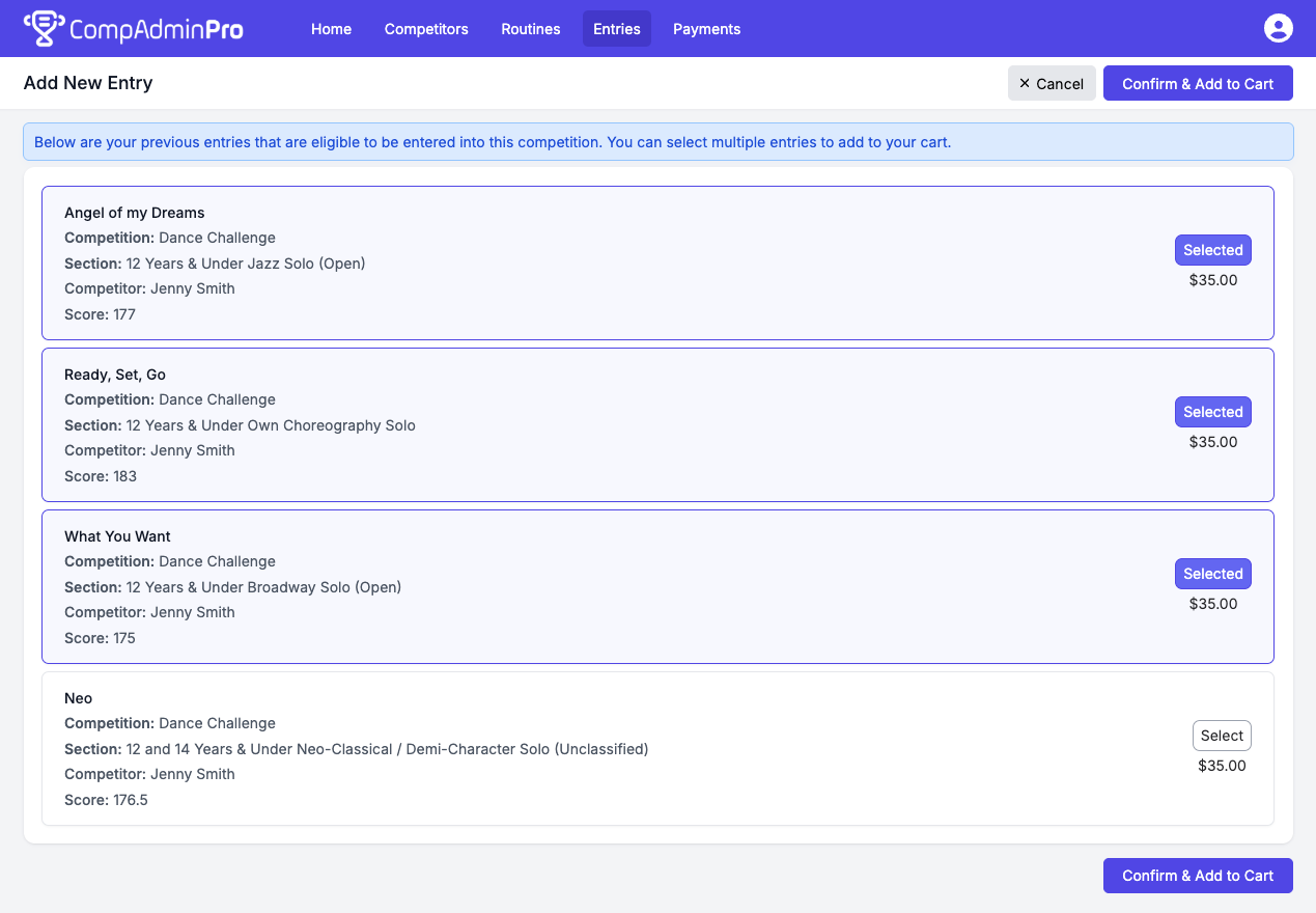 Select Qualified Entries