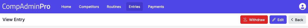 Withdraw Entry Button
